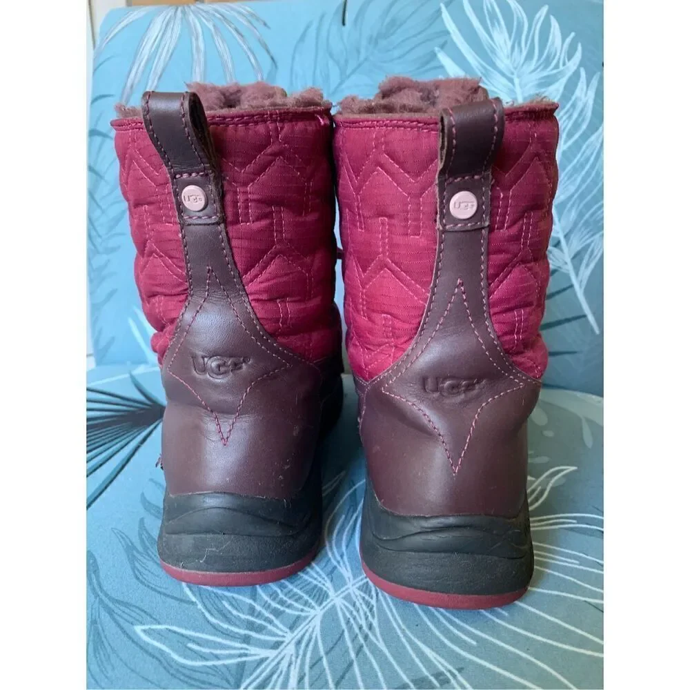 UGG Australia Lachlan Shearling Waterproof Cordovan Maroon Winter Snow Boots 8.5